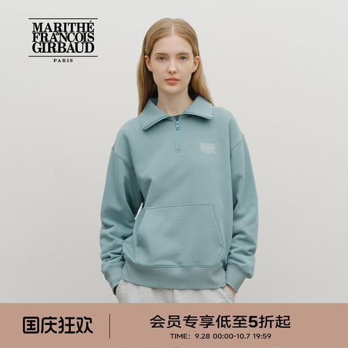 MARITHE经典LOGO半拉链卫衣