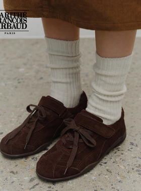 MARITHE女士绒面运动鞋 潮流舒适圆头轻便耐穿鞋子2025年秋冬韩系