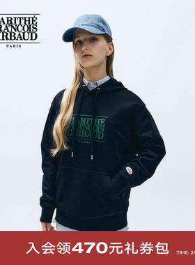 MARITHE经典LOGO多色连帽减龄卫衣 男女薄情侣款休闲风25年秋冬