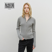 双向拉链上衣25秋冬 潮流修身 高允真同款 MARITHE女士高领毛衣