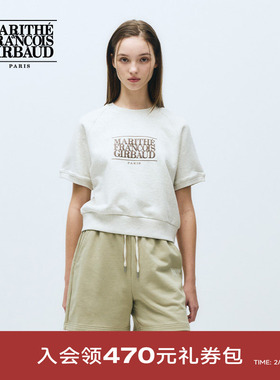 MARITHE短袖卫衣短裤 女士经典LOGO短袖休闲上衣裤子减龄2025年秋