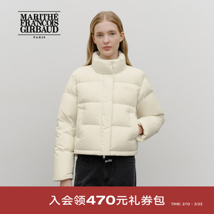 MARITHE基础款女士羽绒服 潮流无帽防风高领短款保暖外套25年秋冬