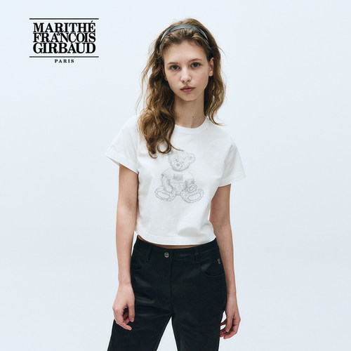 MARITHE女士涂鸦熊短袖T恤
