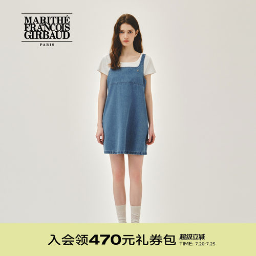 MARITHE女士牛仔无袖连衣裙