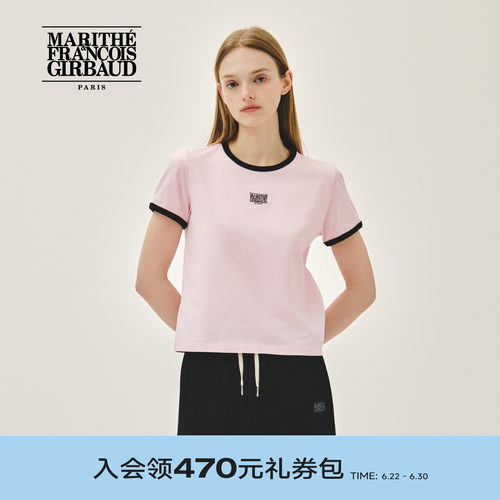 MARITHE女士经典LOGO滚边T恤