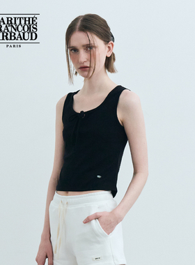 MARITHE女士镂空蝴蝶结背心 潮流短款休闲修身上衣吊带2025夏韩系