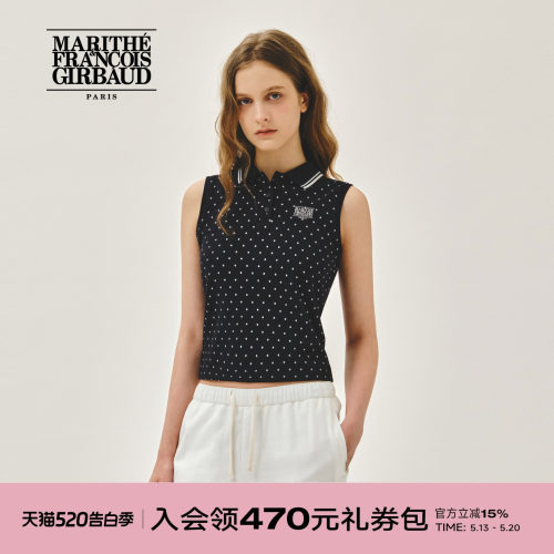 MARITHE女士经典LOGO翻领无袖衫