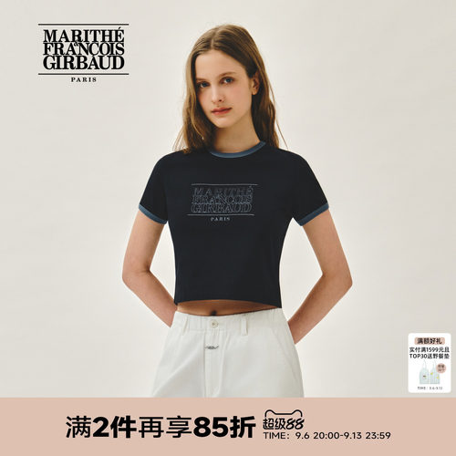 MARITHE女士经典LOGO滚边T恤