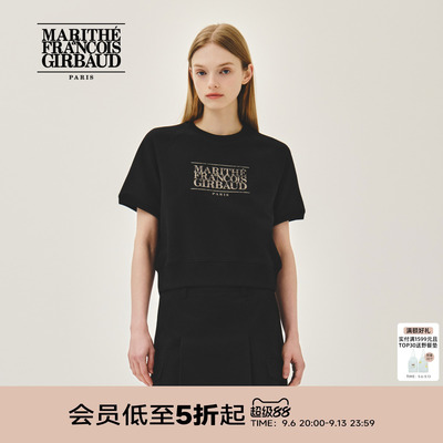 MARITHE女士LOGO印花短袖卫衣