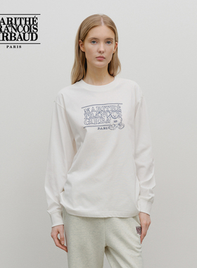 MARITHE 涂鸦图案长袖T恤 情侣男女同款圆领上衣2025年秋韩系