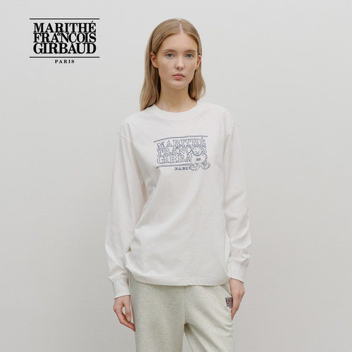 MARITHE涂鸦图案长袖T恤