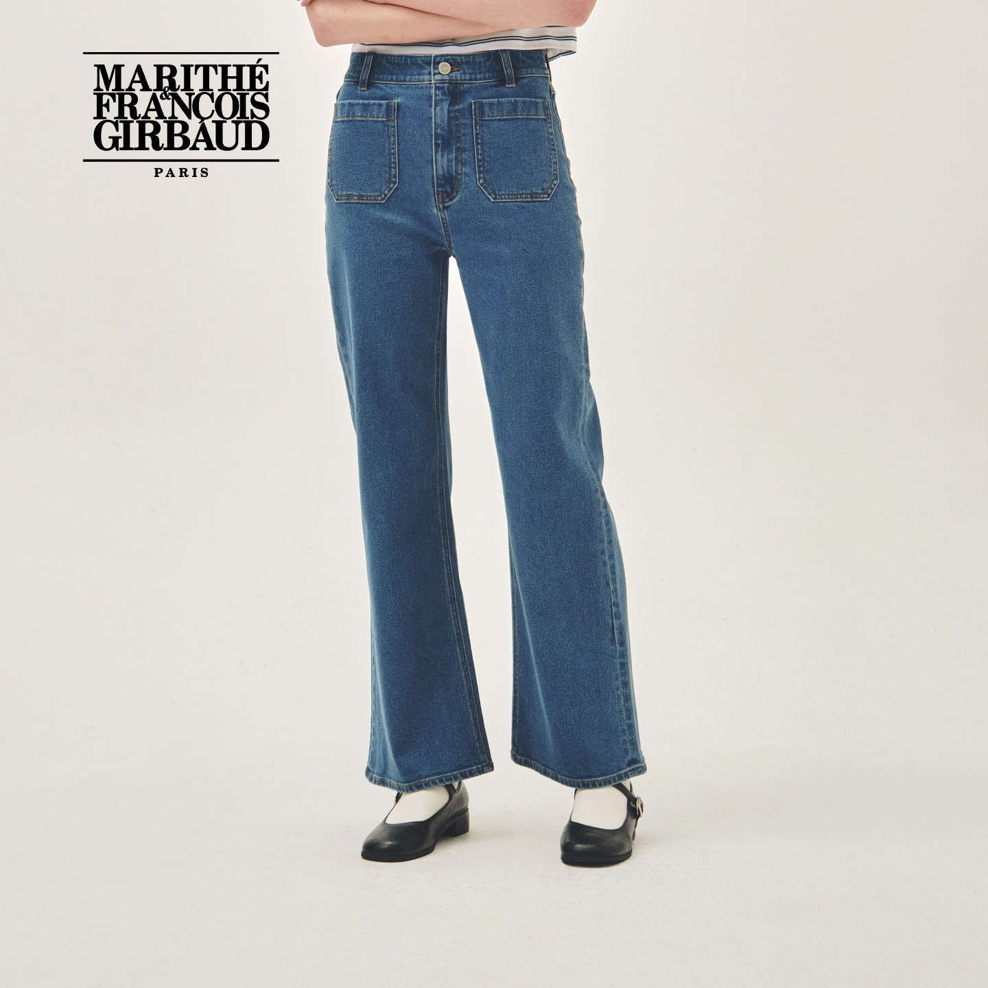 MARITHE女士微喇牛仔裤 简约休闲前后双贴袋设计感时尚长裤2026春 - MARITHE FRANCOIS GIRBAUD旗舰店出品