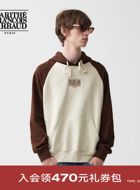 MARITHE新经典LOGO插肩连帽卫衣 情侣男女同款撞色上衣2025年秋冬