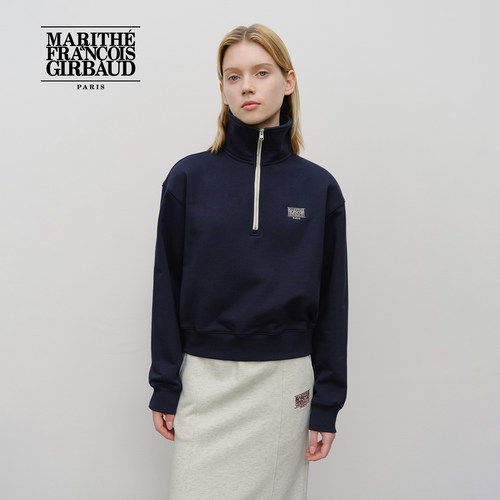 MARITHE女士链条绣半拉链卫衣