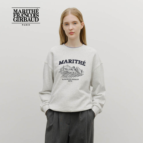 MARITHE酒庄贴布LOGO宽松卫衣