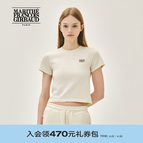 MARITHE女士经典LOGO复古短T恤