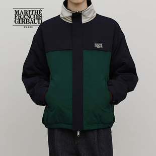 MARITHE经典 男女情侣撞色刺绣立领外套25年秋冬 LOGO双面穿夹克