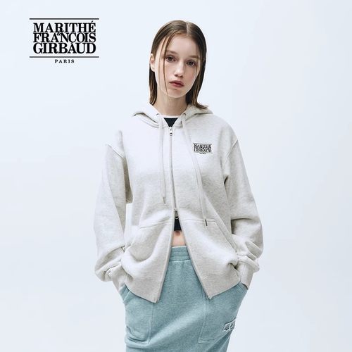 MARITHE经典LOGO拉链连帽卫衣