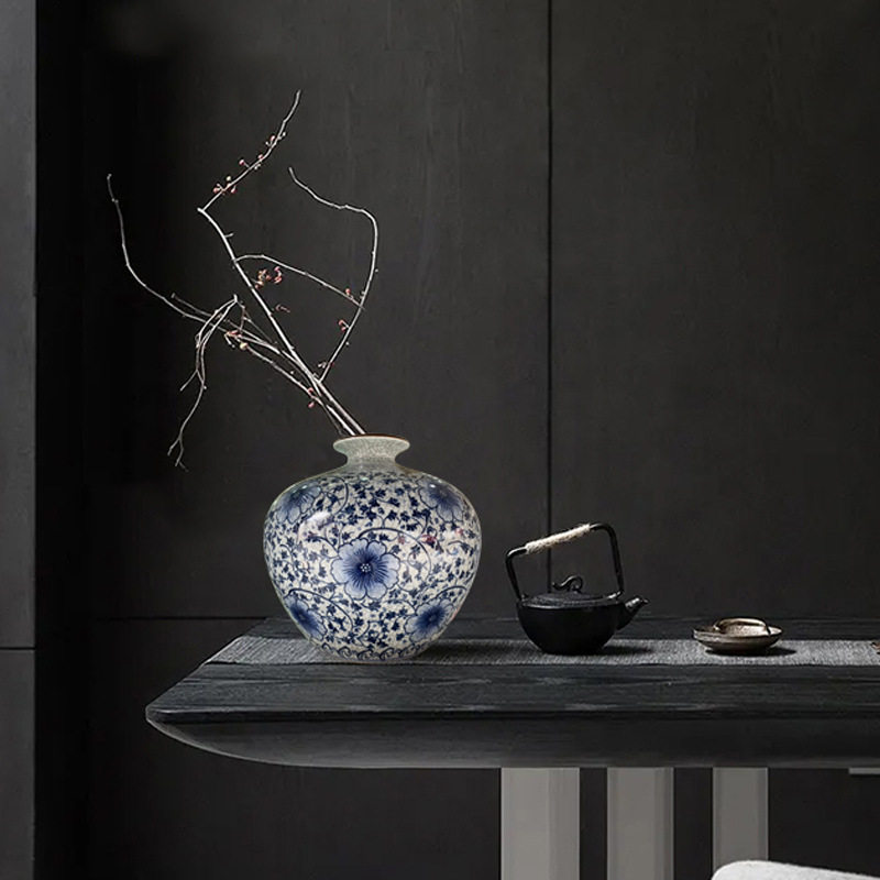 青花瓷陶瓷器仿古插花手绘青花陶瓷花瓶客厅大肚家居装饰摆件,橡塑材料及制品,其他塑料制品,淘宝优惠券,粉丝福利购,淘宝优惠卷