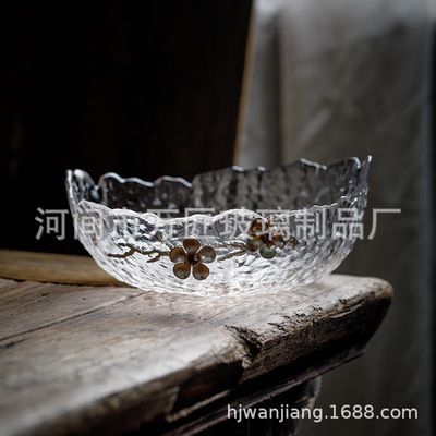 玻璃茶洗大号水洗镶锡加厚透明玻璃茶海杯洗笔洗茶水桶水盂茶渣桶