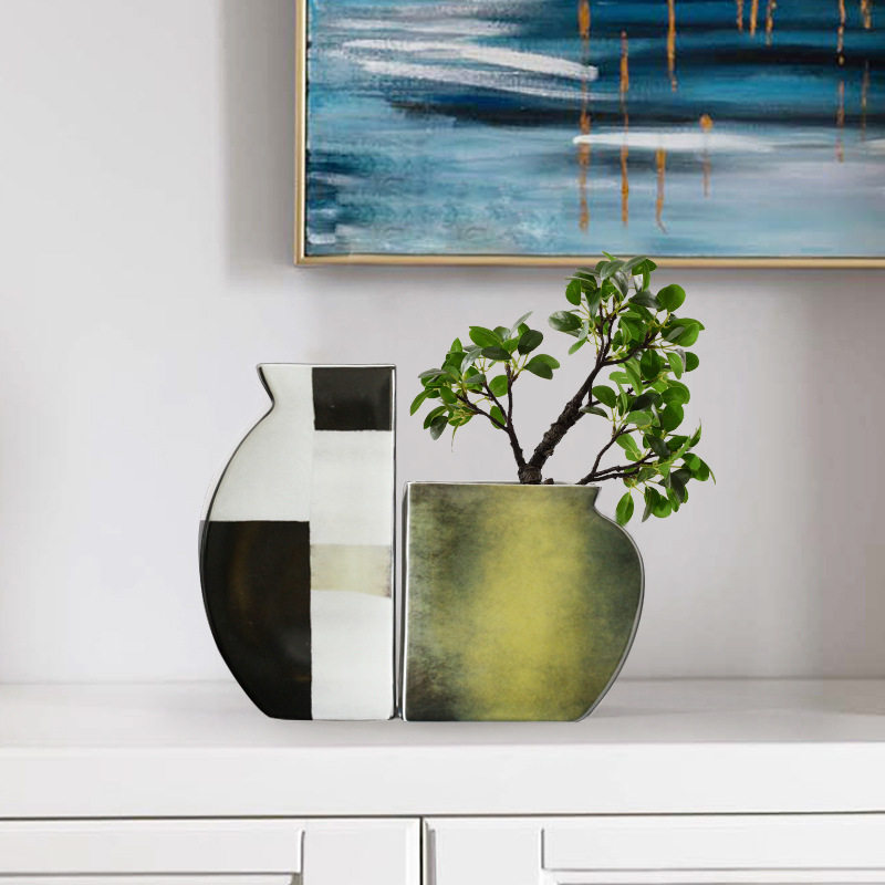 简约现代方块凹凸拼接花器家用客厅茶几摆件创意陶瓷花瓶,橡塑材料及制品,其他塑料制品,淘宝优惠券,粉丝福利购,淘宝优惠卷