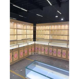 新中式木宝展示柜珠玻璃展柜翡翠玉器手列串饰实品柜字画古玩陈柜