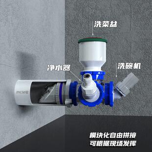 盖虎DIY水槽菜盆手盆下接洗衣器帝机厨宝洗碗机净水水器前置排水