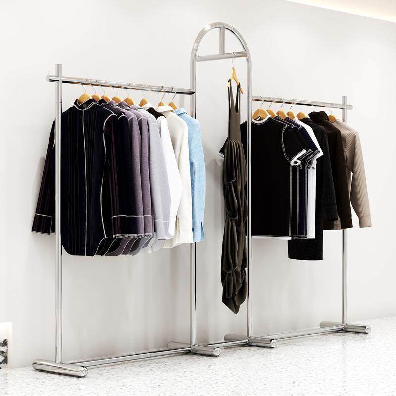 服挂装店展示架锈钢不落地正挂轻奢男式女童装店陈列衣架中岛架