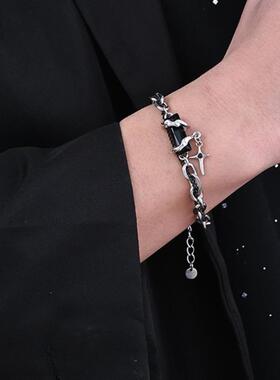 百搭手链星体缠绕情侣款小众高级感ins风潮流男女手饰钛钢材质
