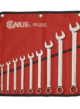 天赋（GENIUS）进口工具组套9件套PR-009S精抛光英制两用扳手