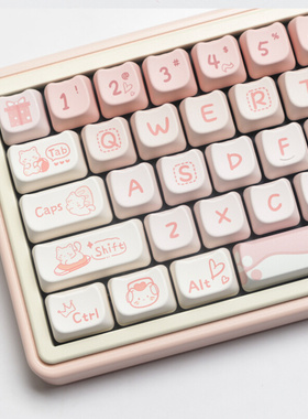 派对小猫键帽猫形MAO高度可爱MAC热升华HI75 HI8 S99 F99 104 F87