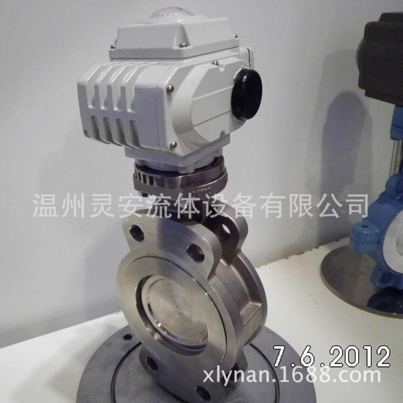DN125电动硬密封蝶阀 D973H 铸钢对夹硬密封蝶阀 电动高温开关阀