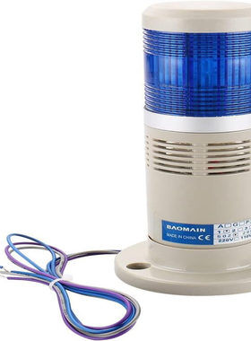baomain 报警警告灯 DC 24 V 工业 buzzer 蓝色 LED 信号塔默认项