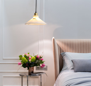 轻奢北欧极简创餐吊床头吊灯吧台玄关客厅卧室云石台灯氛围灯