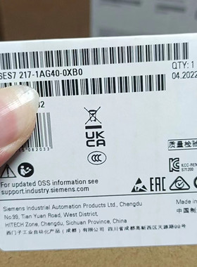 6ES7217-1AG40-0XB0 S7-1200PLC CPU模块1217C 6ES72171AG400XB0