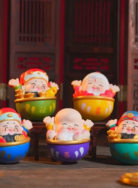 五福不倒翁工艺品国潮迷你桌面