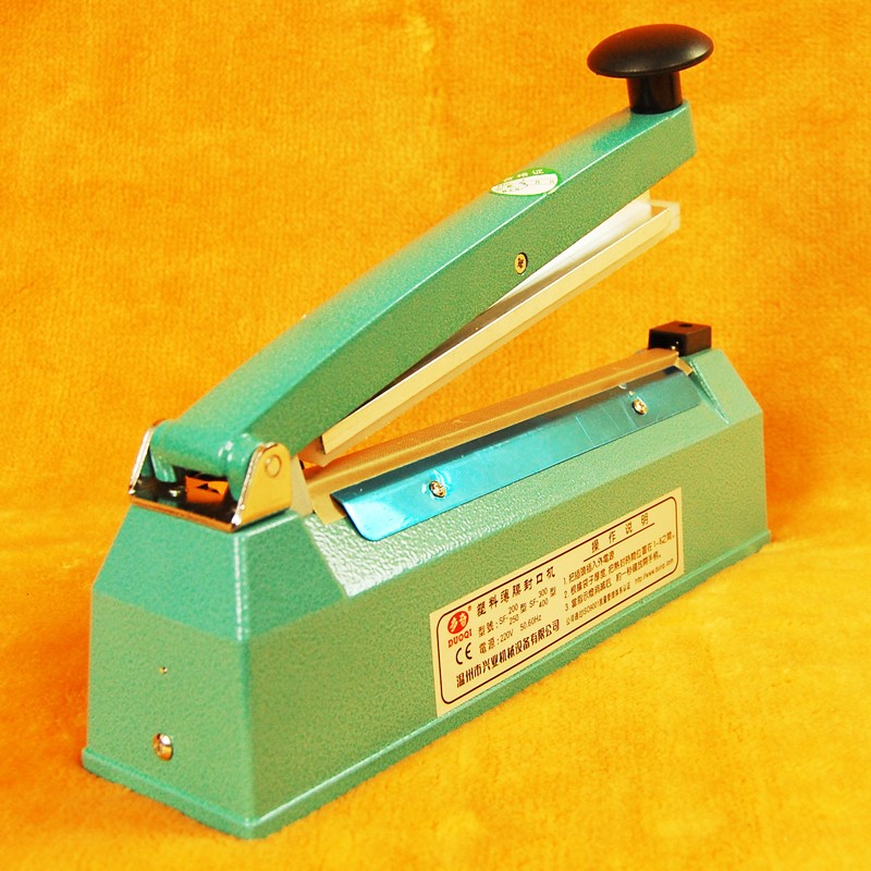 多奇手压式塑料薄膜封口机小型家用SF-200/300铝壳印字型8mm封口