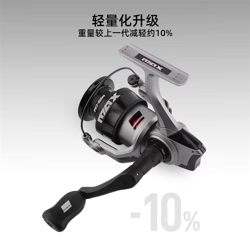 阿布新款MAXX2代纺车轮路亚渔轮无间隙旋入式超轻斜口远投5.2速比