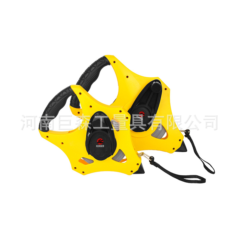 大手提式尼龙覆膜钢卷尺50米防水卷尺20米30米50m100米纤维皮尺_