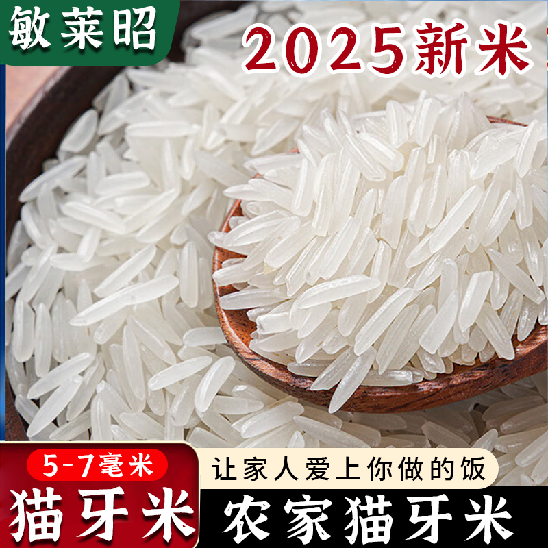 10斤5斤猫牙米2025年新米优质不抛光正宗长粒香农家自种大米5kg装