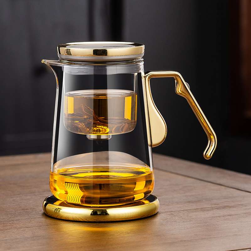顶壶750ml新款磁吸飘逸杯家用办公茶水分离杯茶具泡茶壶耐热玻璃