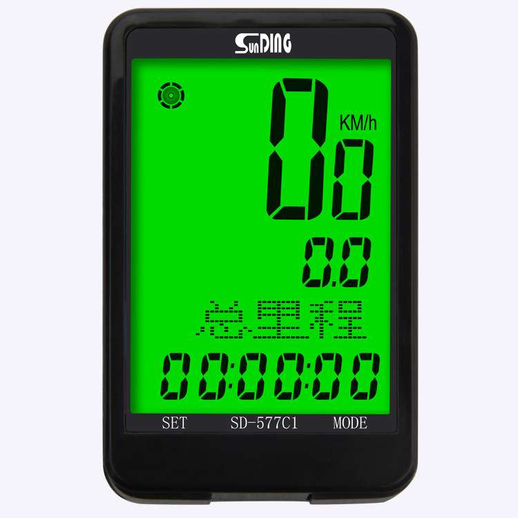 SD-577C1 SUNDING顺东自行车无线码表 大屏背光 多国语言英文秒表