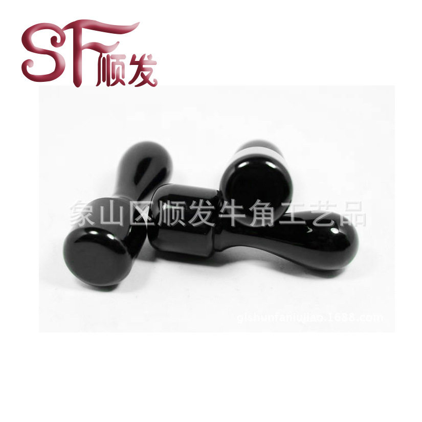 天然牛角印章 天圆章带盖1.8*6.1  黑牛角印章ZTY-B002 手感温润