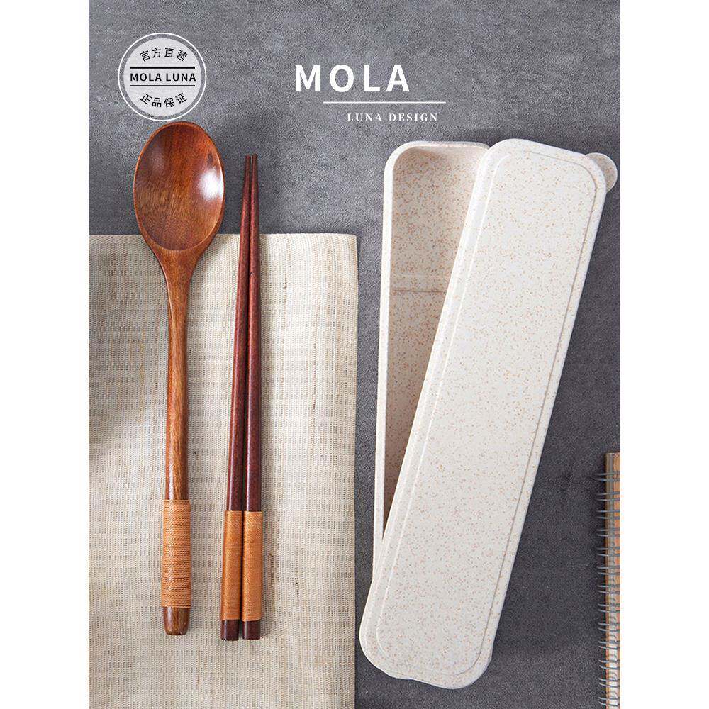 MOLA.Twine.筷勺套装便携式外带木质勺子筷子家用餐具盒丨缠木