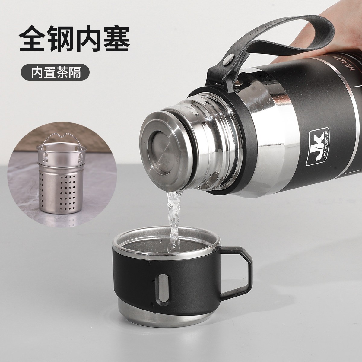 琪虎保温杯男女316L钢运动水壶车载大容量水杯900--1800ml茶杯子
