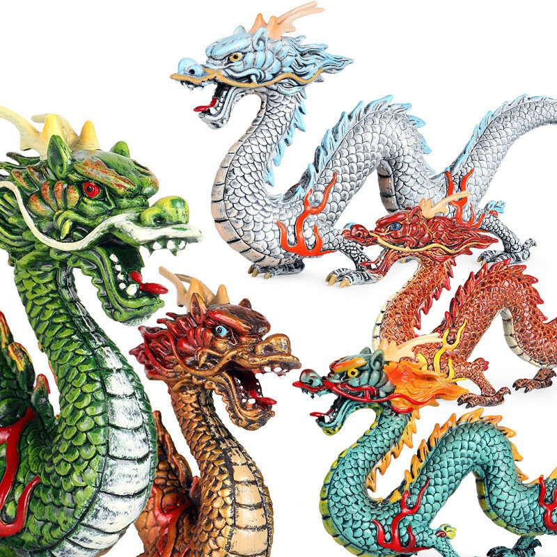 中国龙神话传说五爪东方神龙龙珠动物模型玩具儿童仿真装饰摆饰