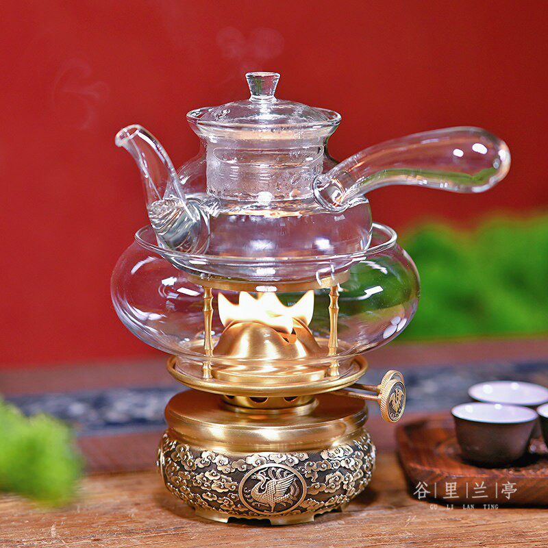 精品空气灯复古铜茶灯 中式工夫茶煮茶炉 煮水煤油灯茶器厂家直销