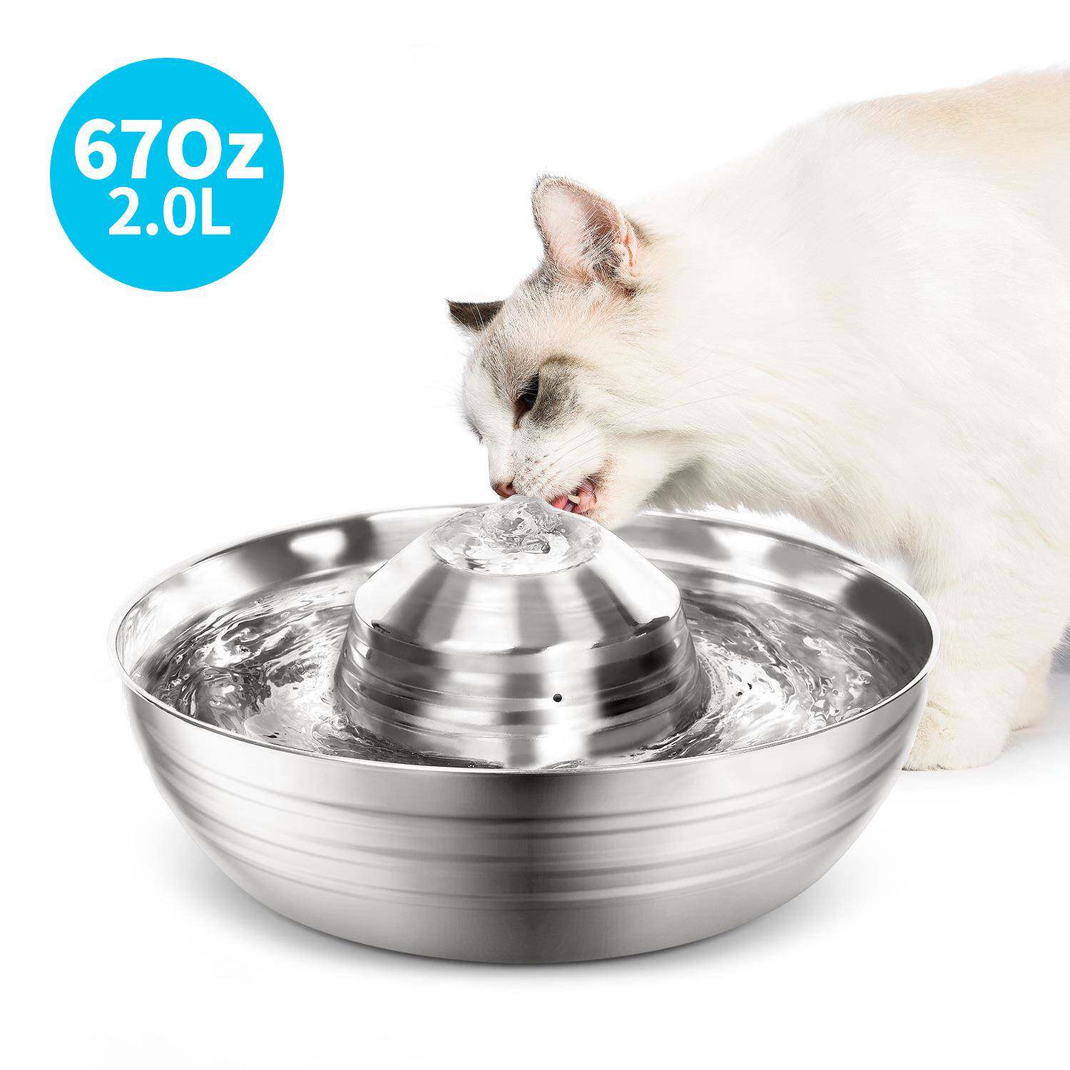 宠光360涌泉不锈钢宠物饮水机猫猫狗狗喂水器猫狗水盆大容量