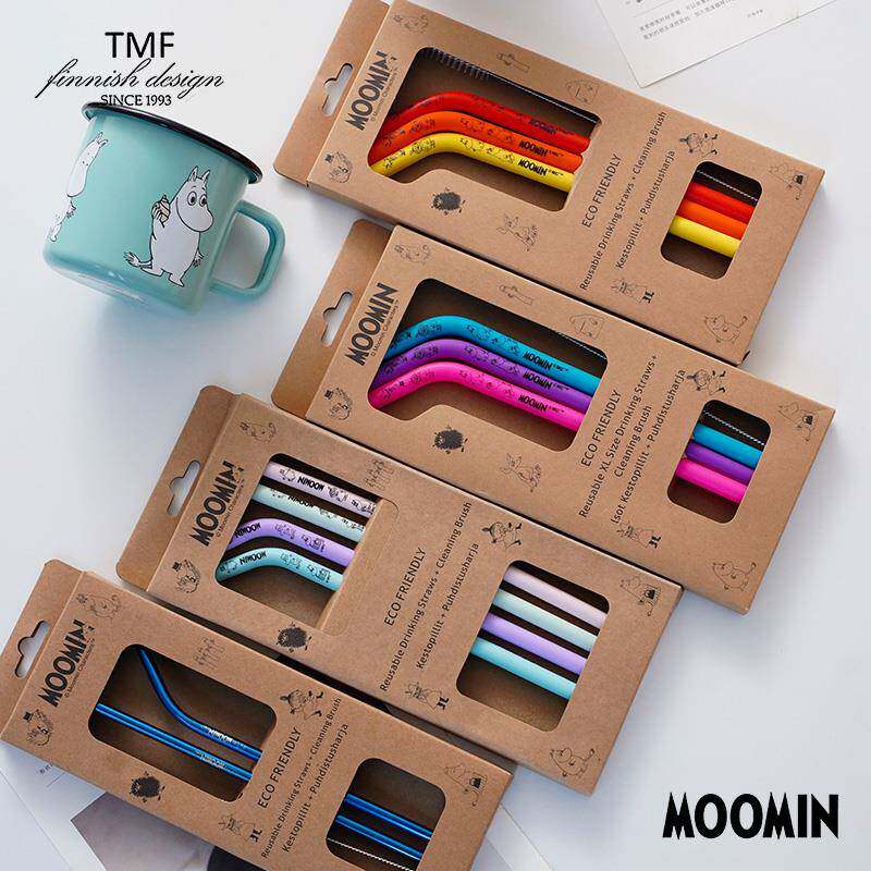 芬兰TMF姆明moomin环保可携式不锈钢吸管家用奶茶饮管套装非一次