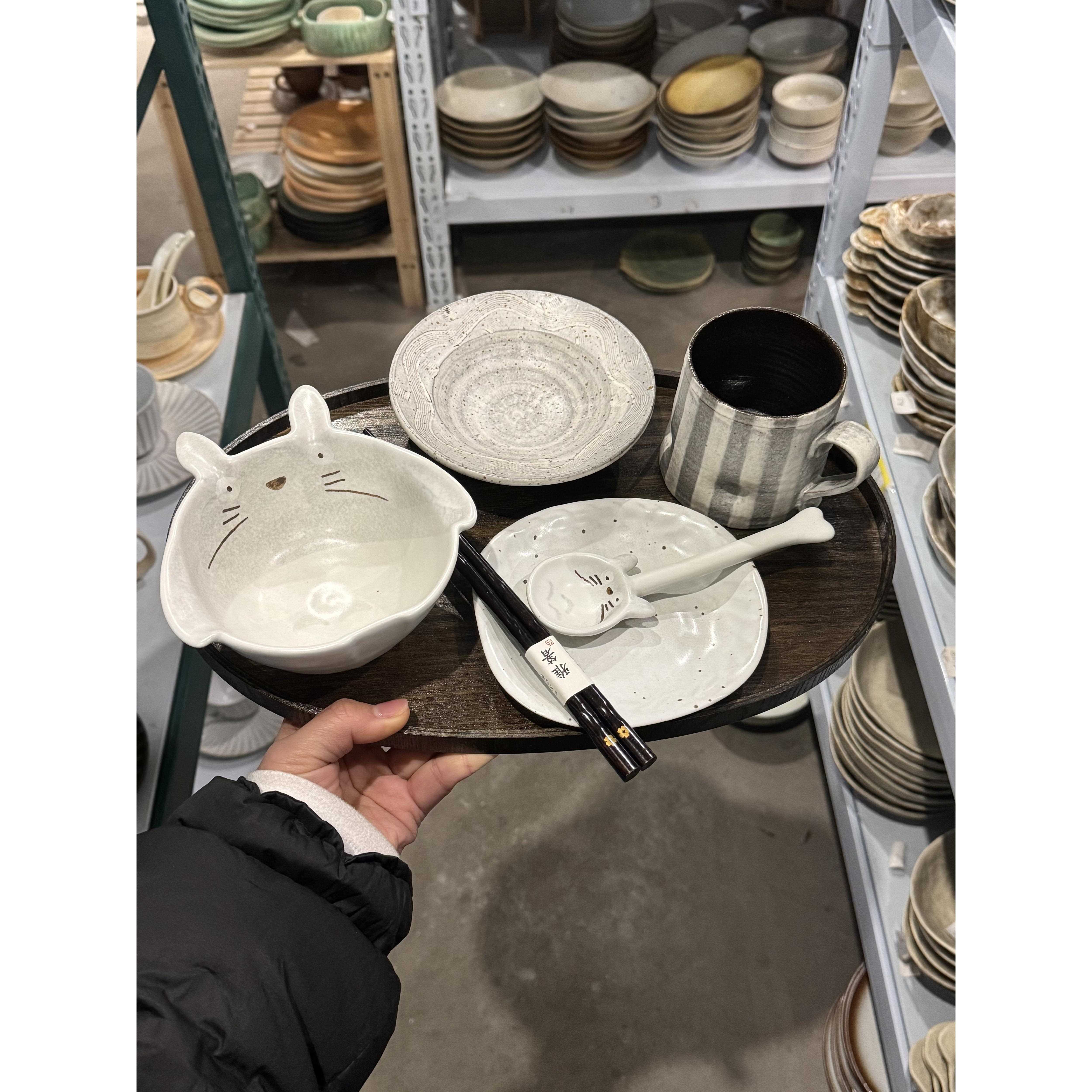 漫生活老板娘 龙猫家族 一人食托盘餐具儿童卡通可爱礼物分餐早餐